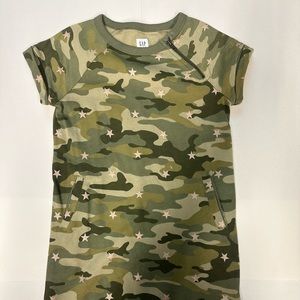 GAP Girls Size Small, Green Camo Dress